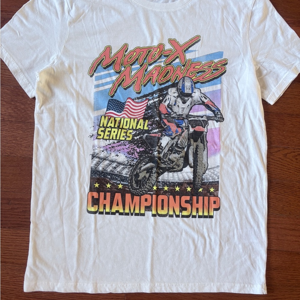 Lucky Brand Moto X Madness Graphic Tee Men’s Medium Motocross Racing Shirt NWOT
